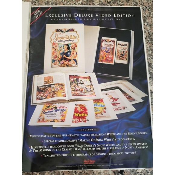 Walt Disney's Masterpiece SNOW WHITE Exclusive Deluxe Video Edition Complete Set - Picture 3 of 7